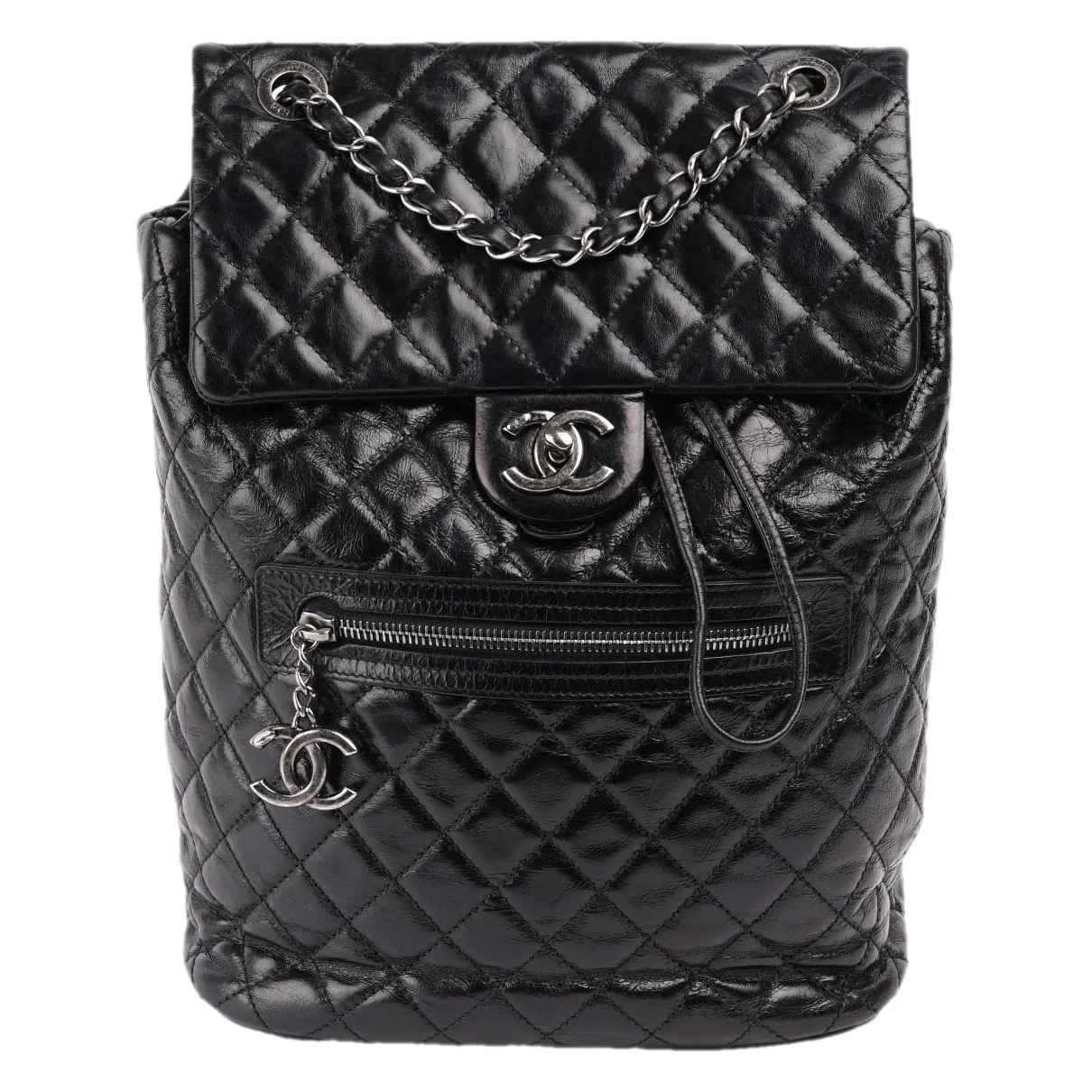 Pre-owned Chanel Timeless/classique Leather Backpack In Black