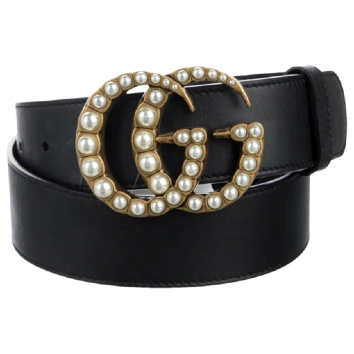 Pre-owned Gucci Leather Belt In Black