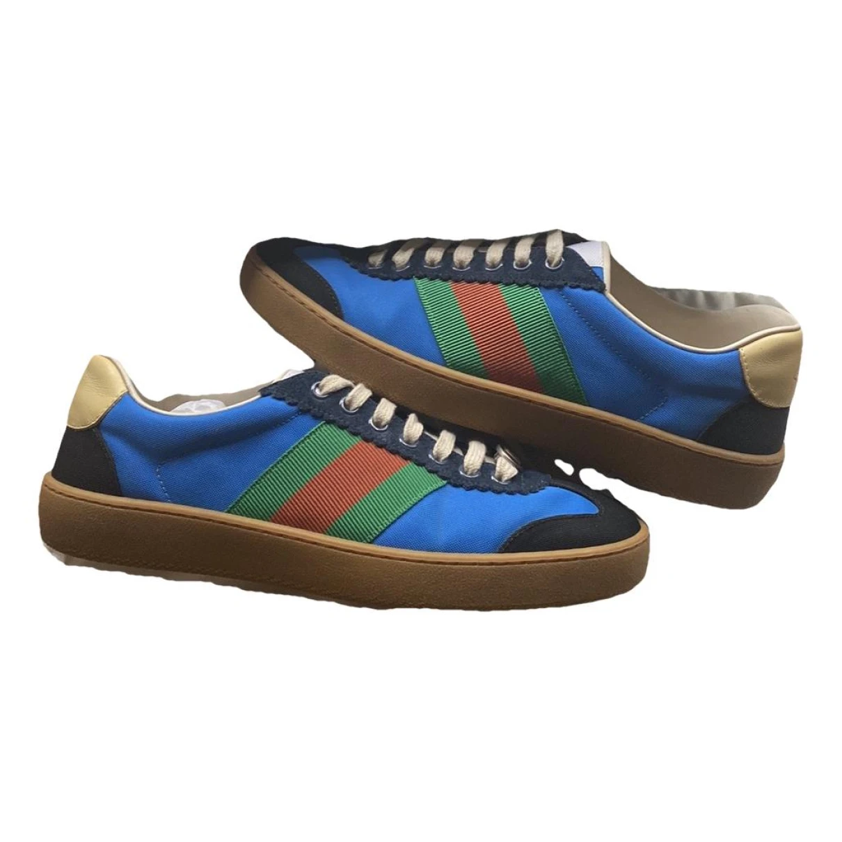 Pre-owned Gucci G74 Cloth Trainers In Blue