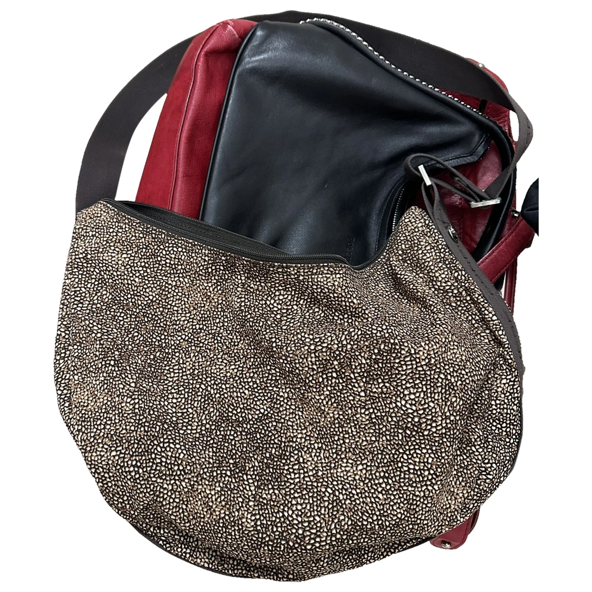 Pre-owned Borbonese Handbag In Camel