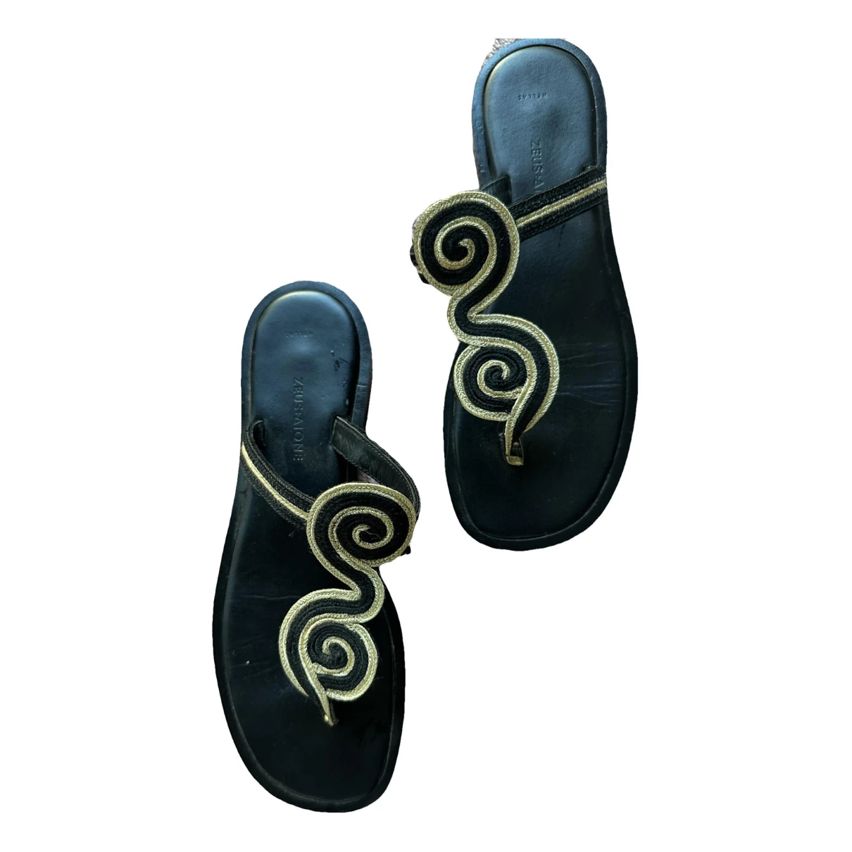 Pre-owned Zeus + Dione Cloth Sandal In Black