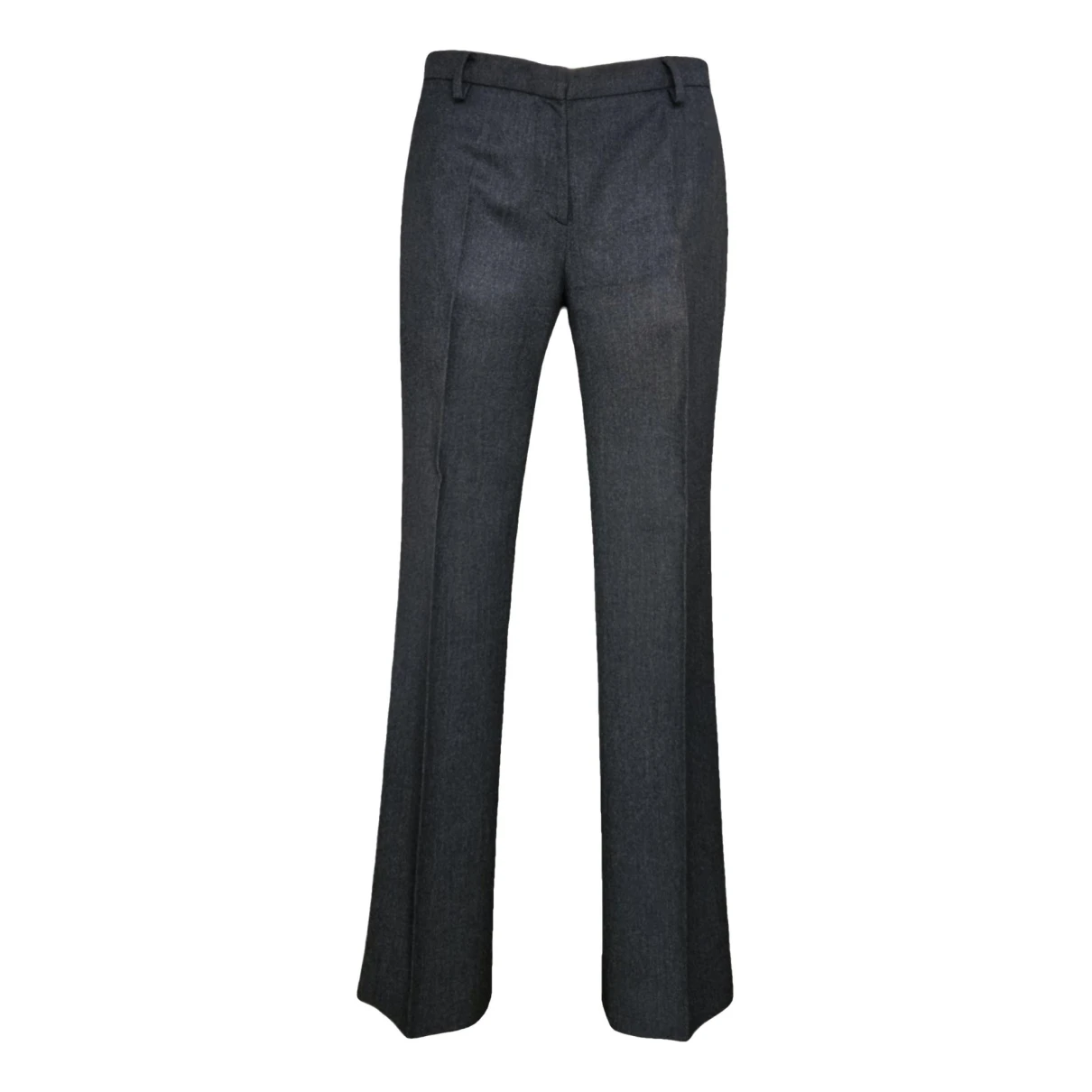 Pre-owned Prada Wool Straight Pants In Grey
