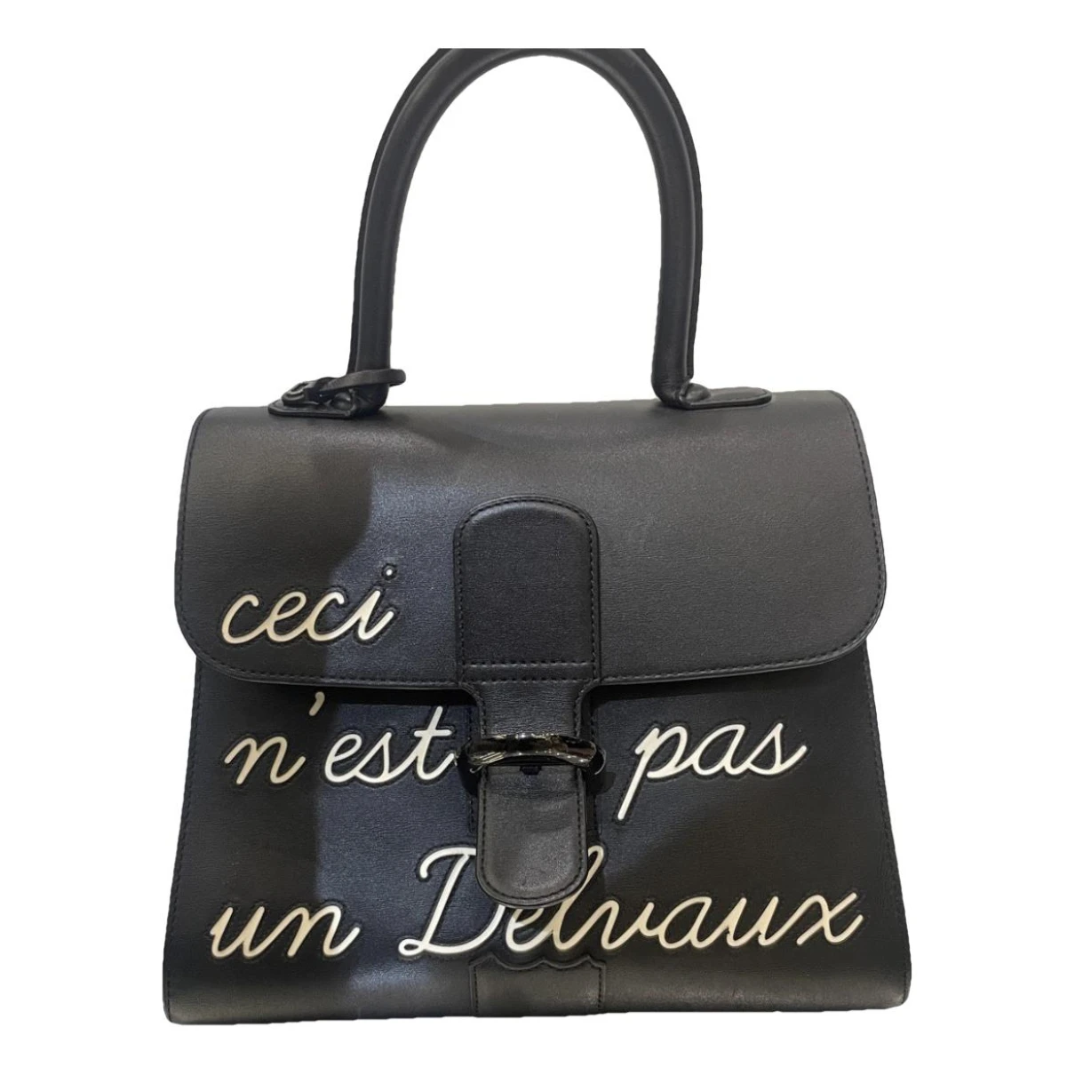 Pre-owned Delvaux Brillant Leather Handbag In Black