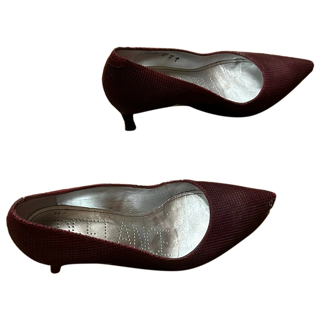 Pre-owned Free Lance Leather Heels In Burgundy