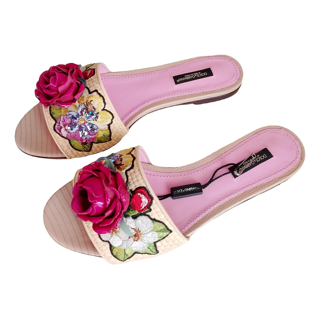 Pre-owned Dolce & Gabbana Leather Mules In Multicolour