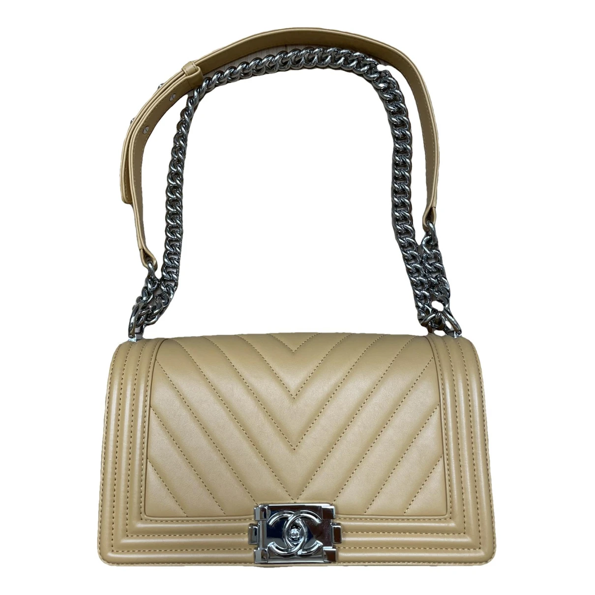Pre-owned Chanel Boy Leather Crossbody Bag In Yellow