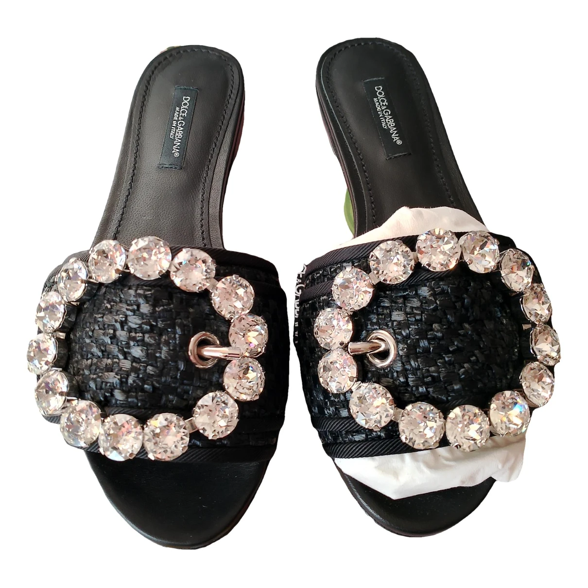 Pre-owned Dolce & Gabbana Leather Mules In Black