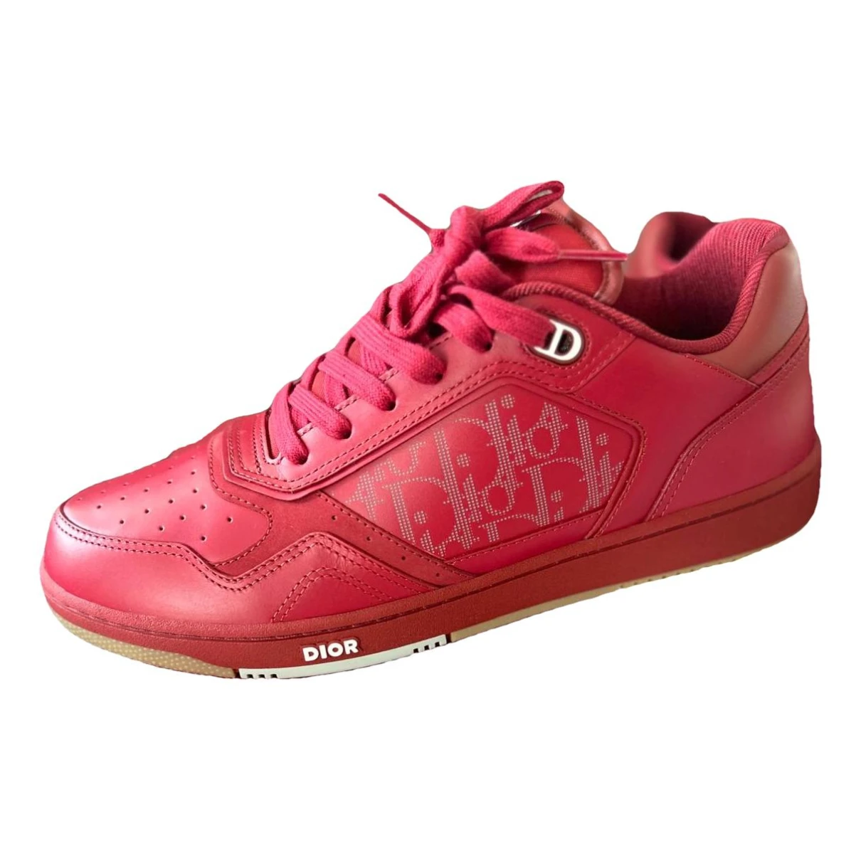 Pre-owned Dior B27 Leather Low Trainers In Red