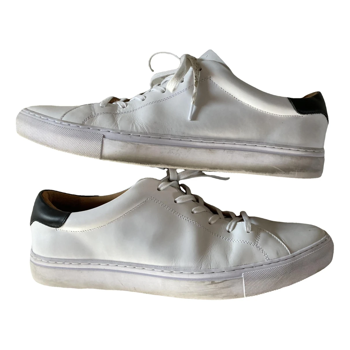 Pre-owned Polo Ralph Lauren Leather Low Trainers In White