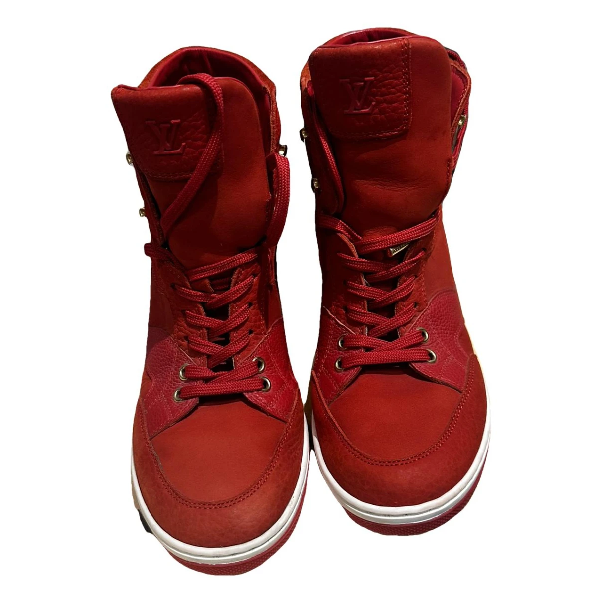 Pre-owned Louis Vuitton Leather Boots In Red
