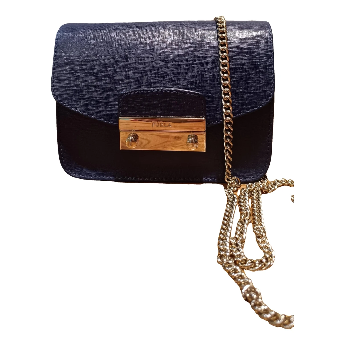 Pre-owned Furla Metropolis Leather Handbag In Blue