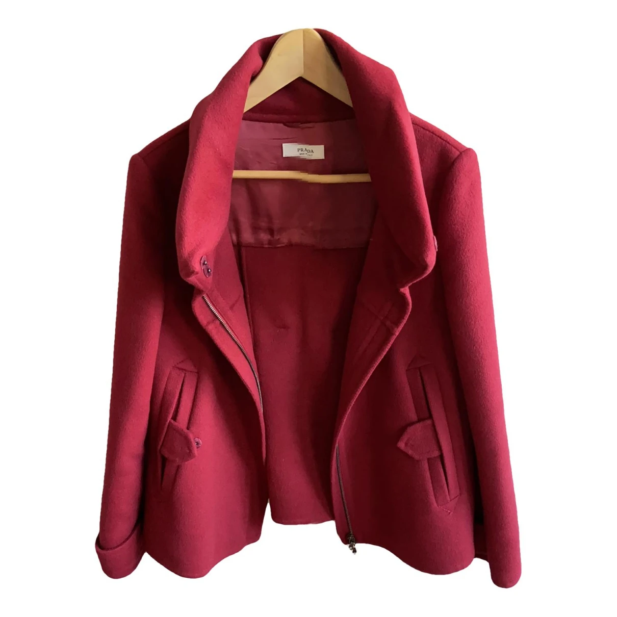Pre-owned Prada Wool Short Vest In Red
