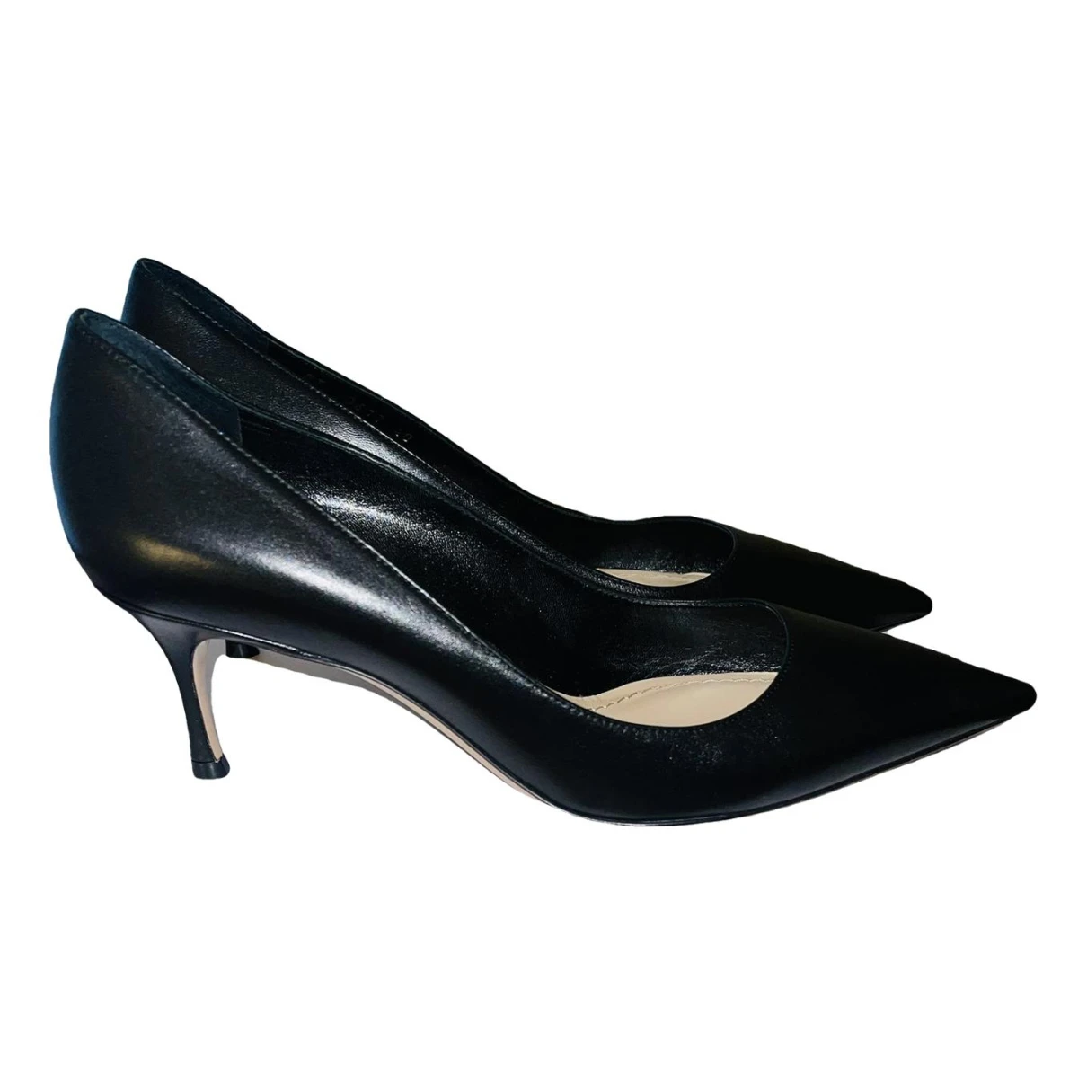 Pre-owned Dior D-stiletto Leather Heels In Black