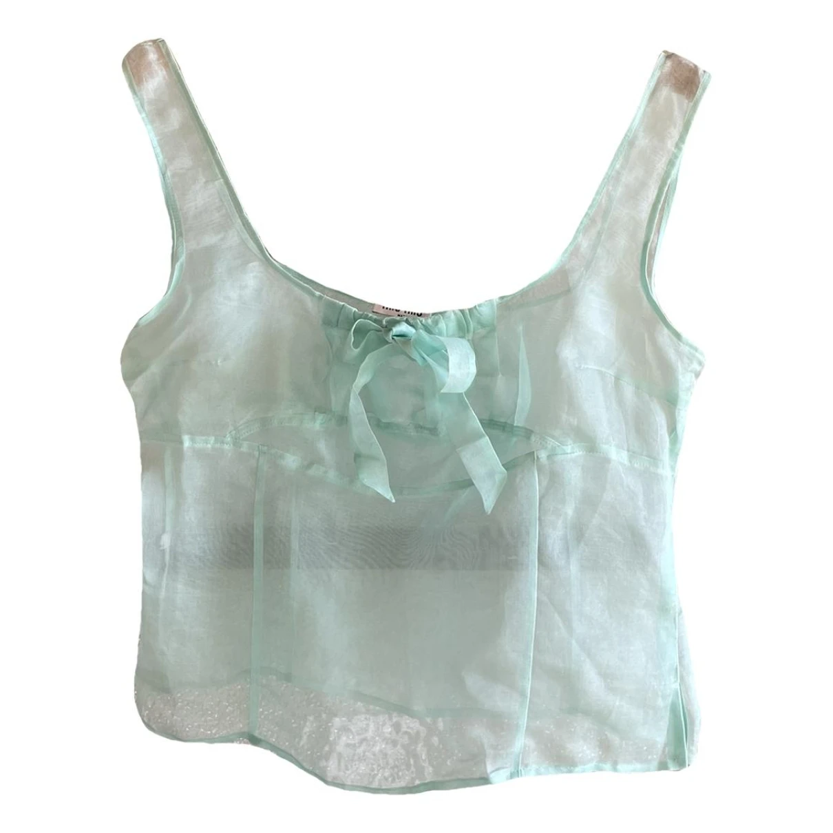 Pre-owned Miu Miu Blouse In Turquoise