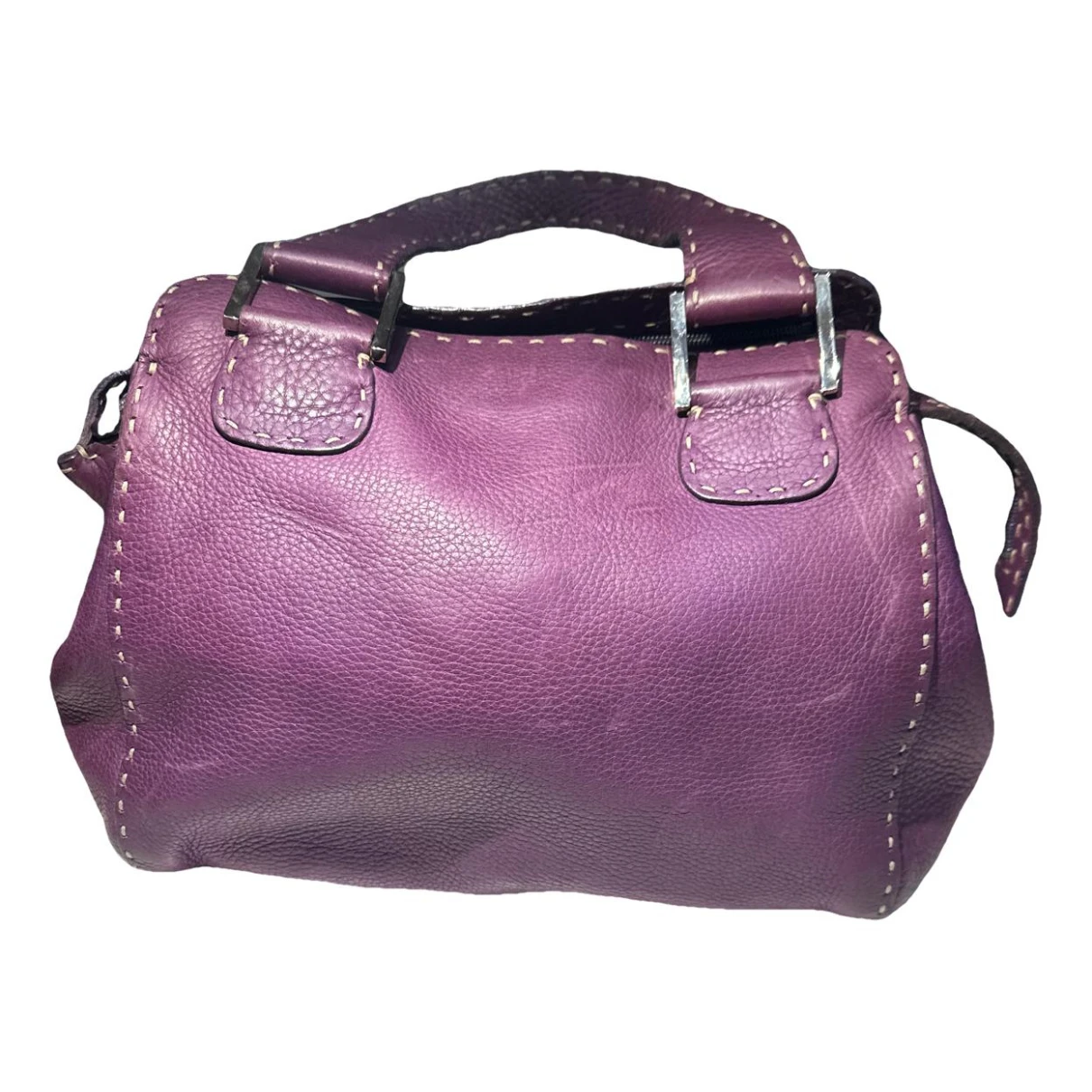 Pre-owned Fendi Leather Handbag In Purple