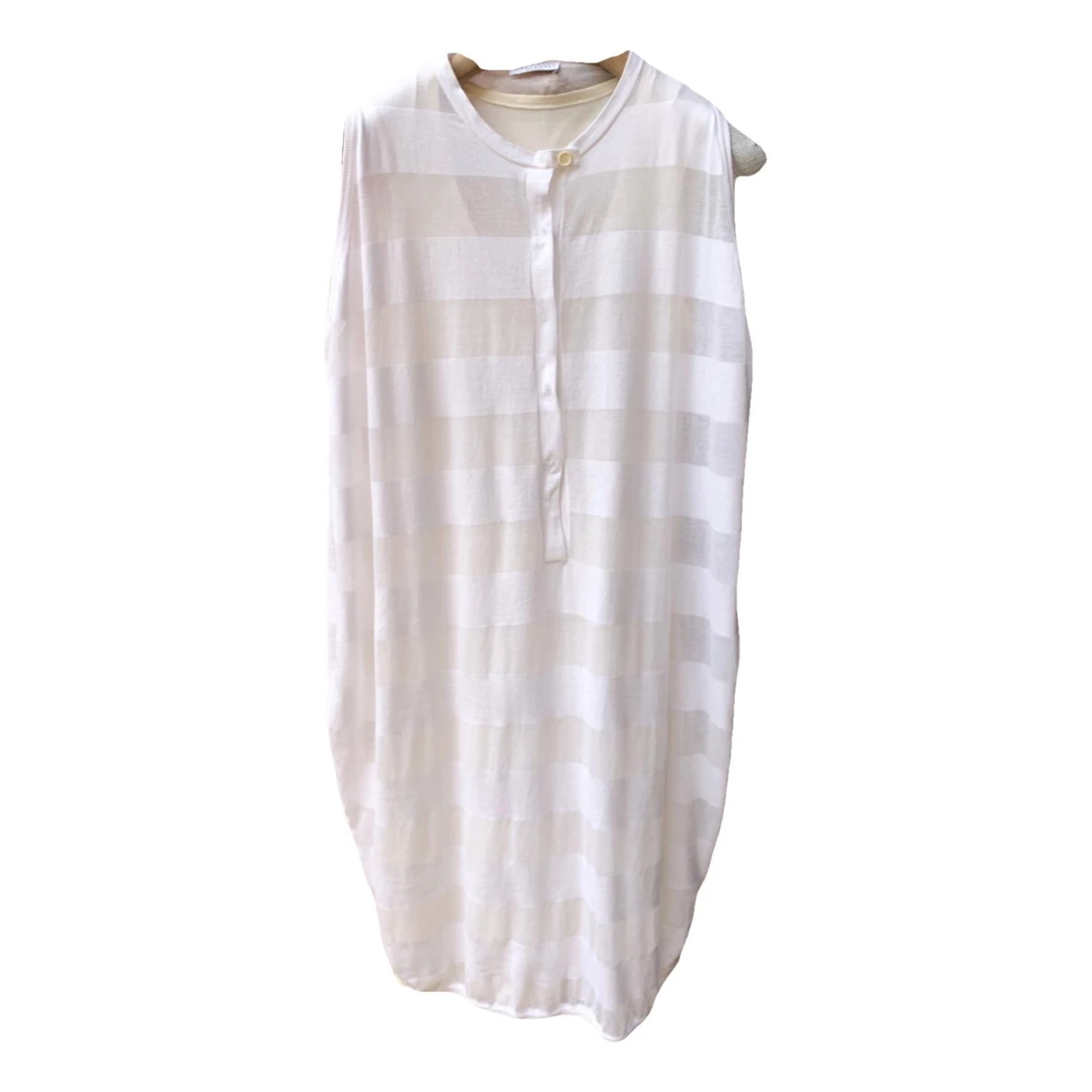 Pre-owned Brunello Cucinelli Silk Mid-length Dress In White