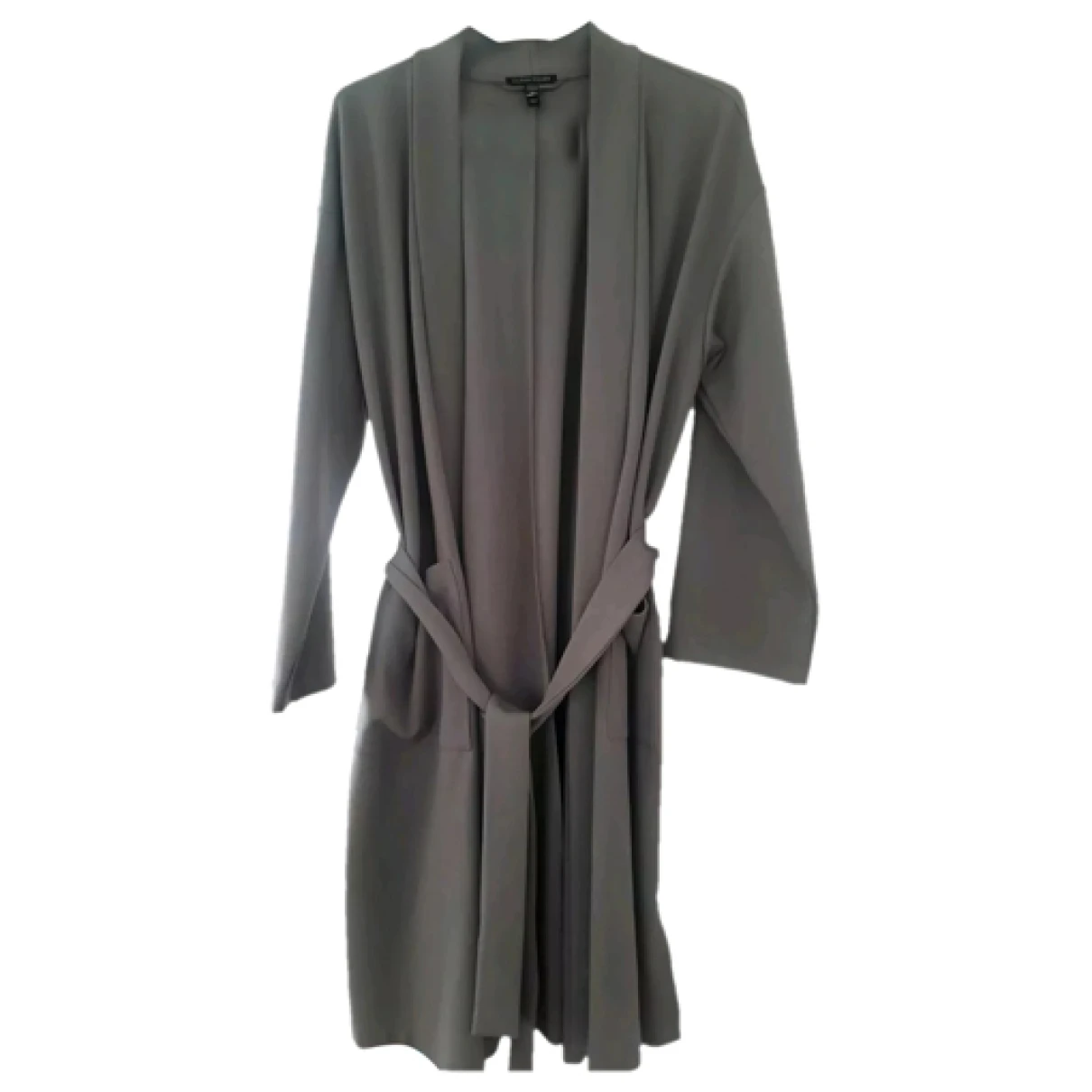 Pre-owned Eileen Fisher Cardi Coat In Grey