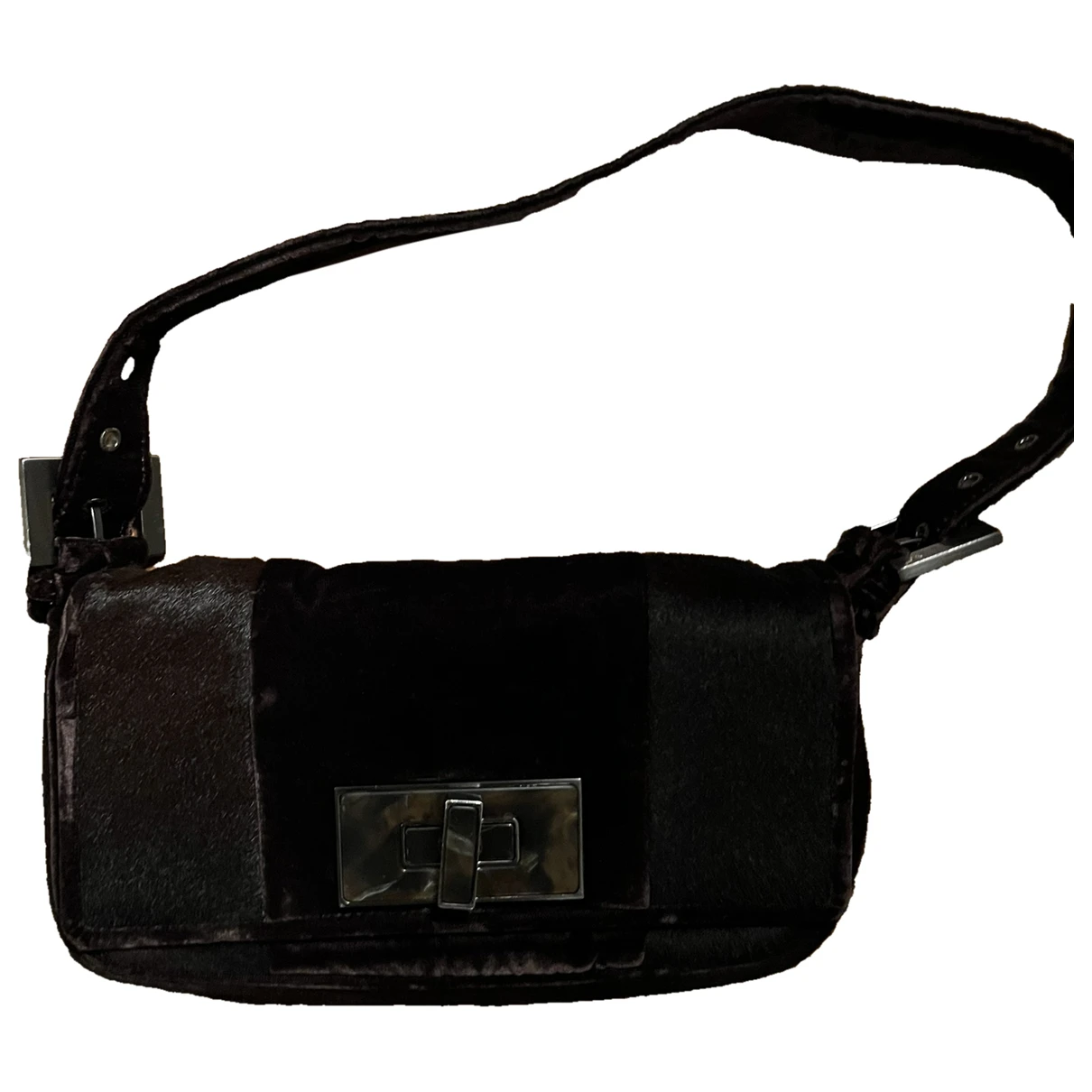 Pre-owned Armani Collezioni Velvet Handbag In Brown