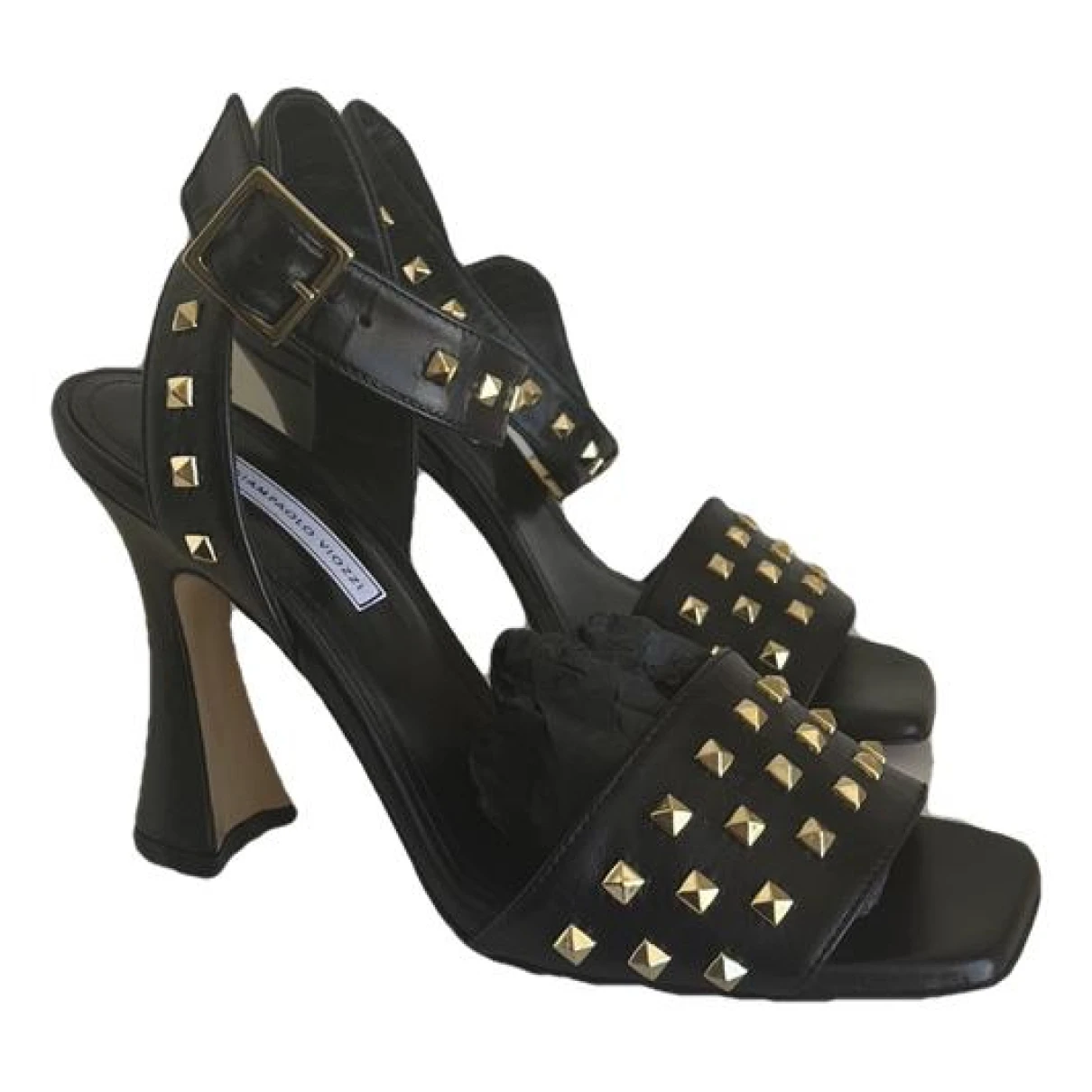Pre-owned Giampaolo Viozzi Leather Sandals In Black