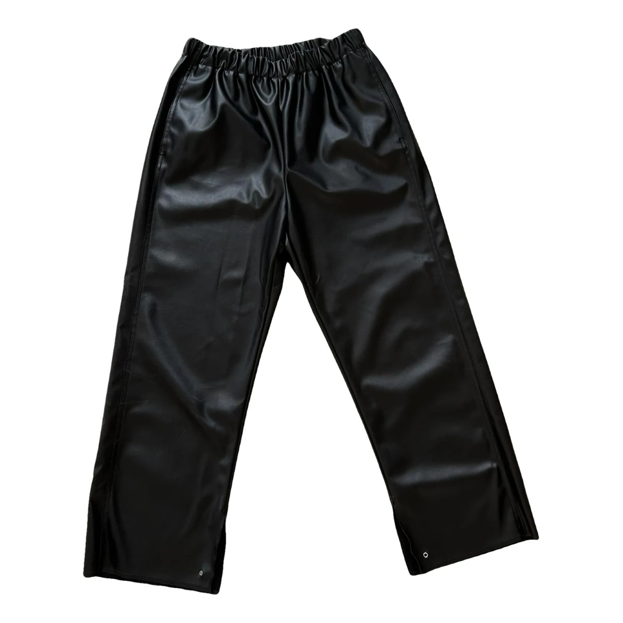 Pre-owned Mm6 Maison Margiela Vegan Leather Trousers In Black