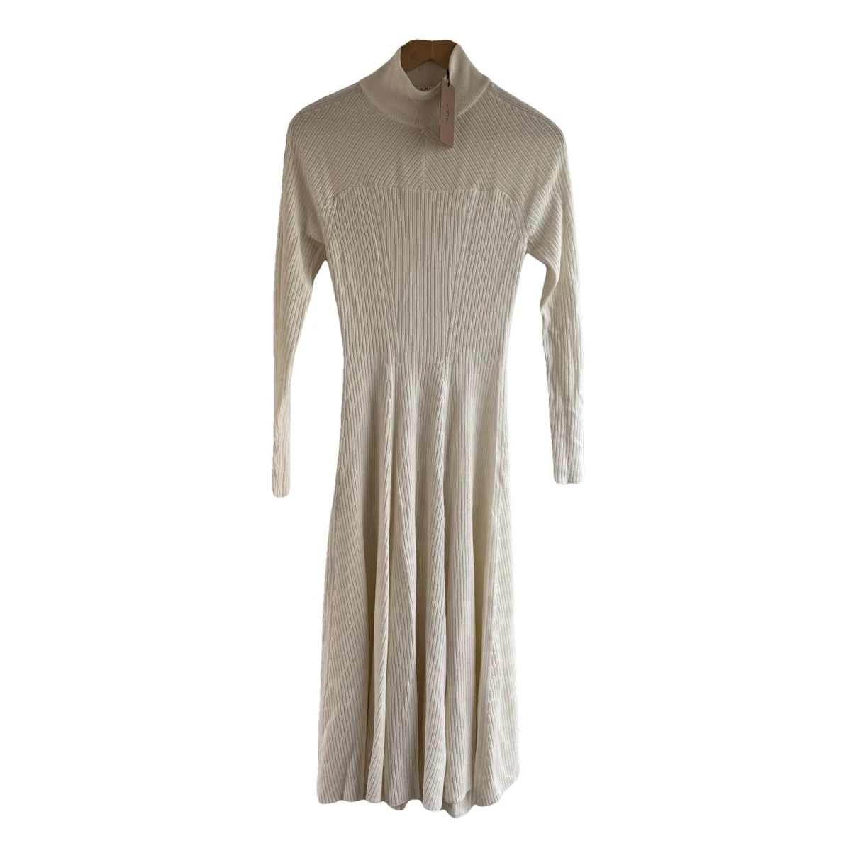 Pre-owned Alaïa Wool Mid-length Dress In White