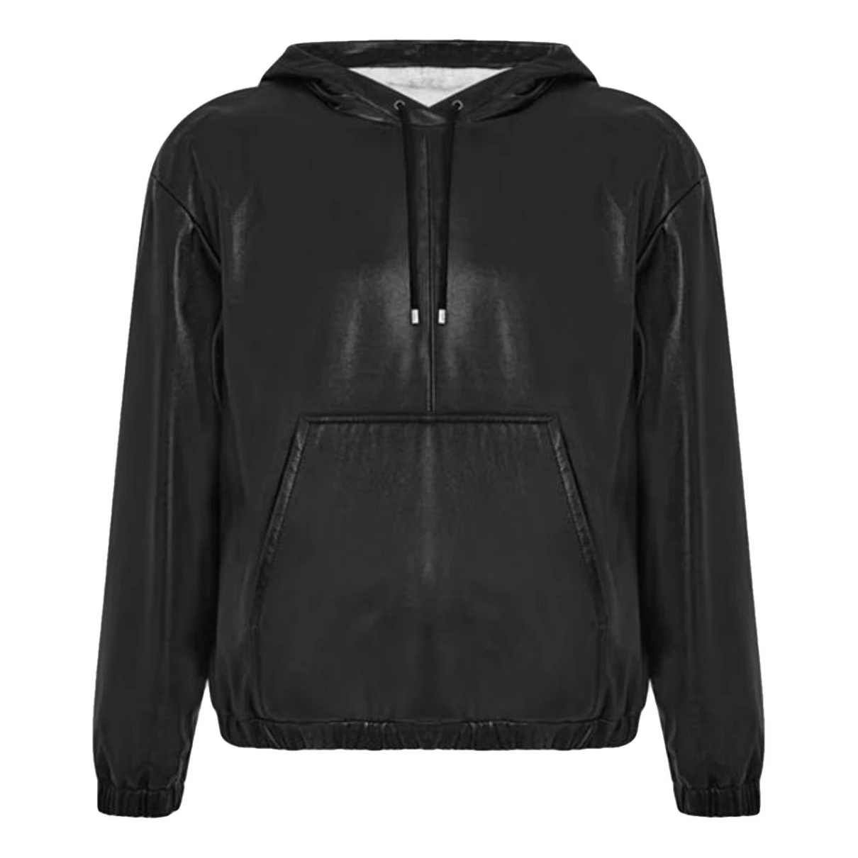 Pre-owned Saint Laurent Leather Sweatshirt In Black