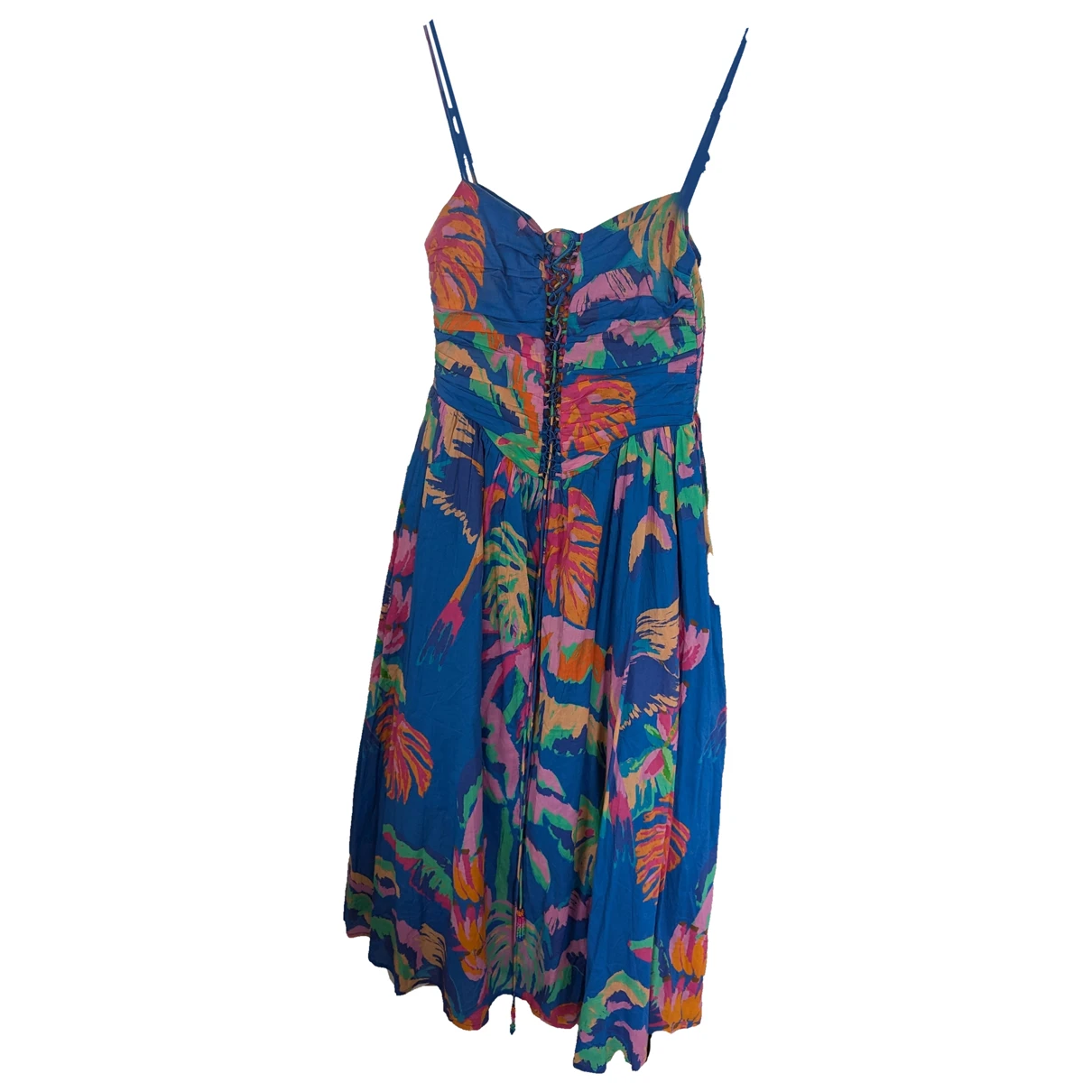 Pre-owned Farm Rio Mid-length Dress In Blue