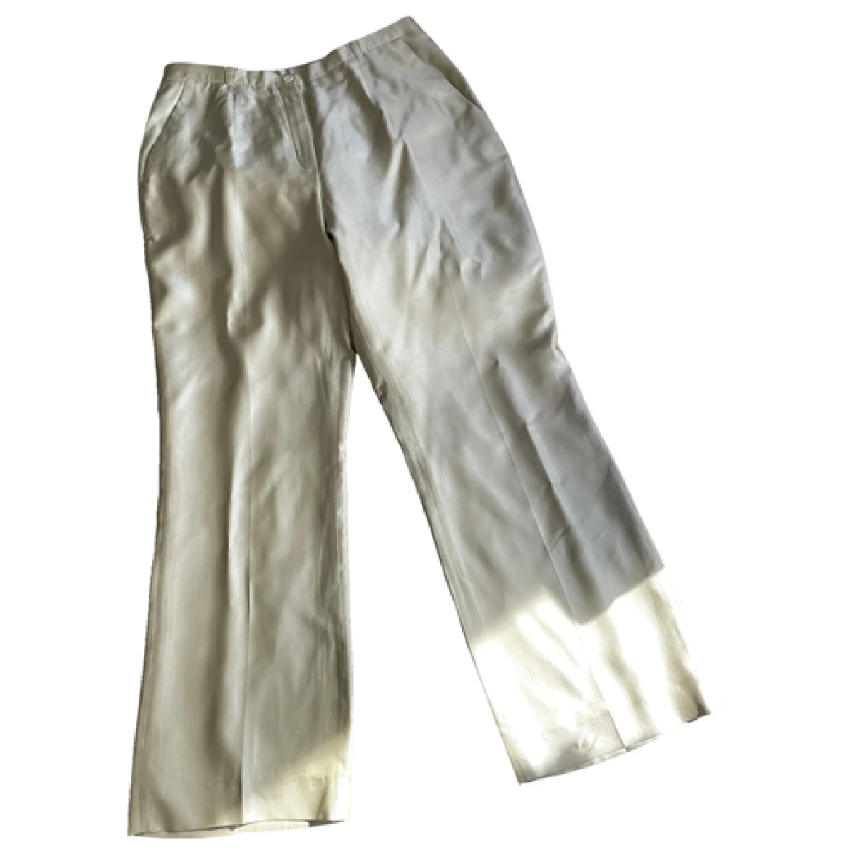 Pre-owned Cerruti 1881 Silk Large Pants In Camel