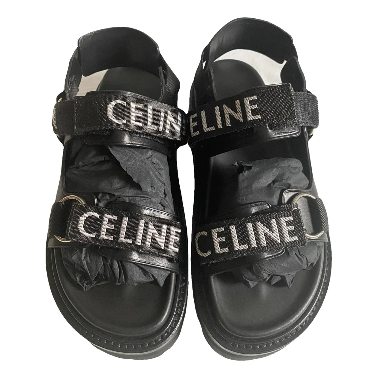 Pre-owned Celine Leather Sandal In Black