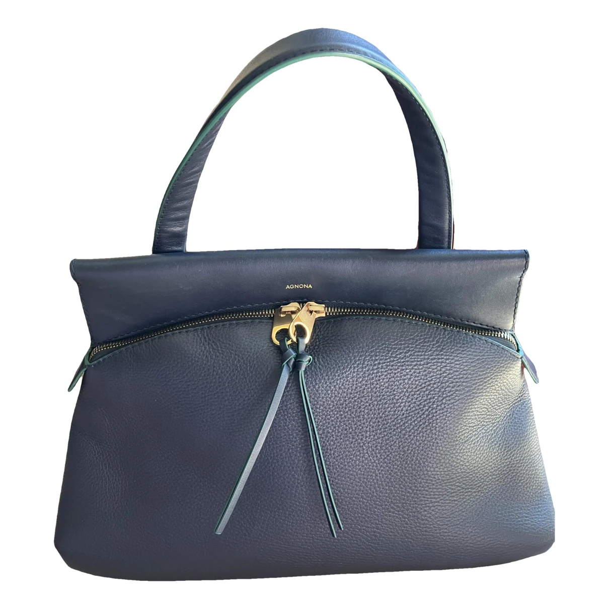 Pre-owned Agnona Leather Handbag In Blue