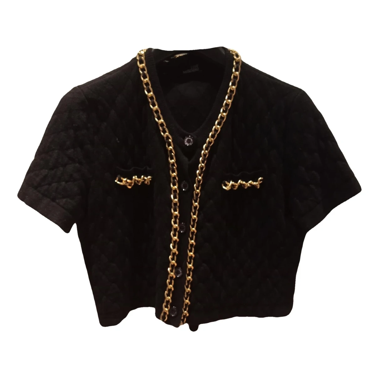 Pre-owned Moschino Love Wool Cardigan In Black