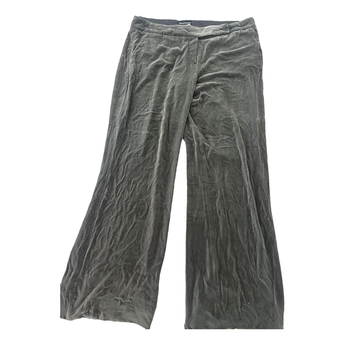Pre-owned Emporio Armani Velvet Large Pants In Khaki