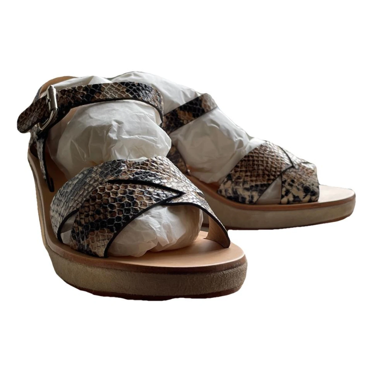 Pre-owned Apc Leather Sandal In Beige