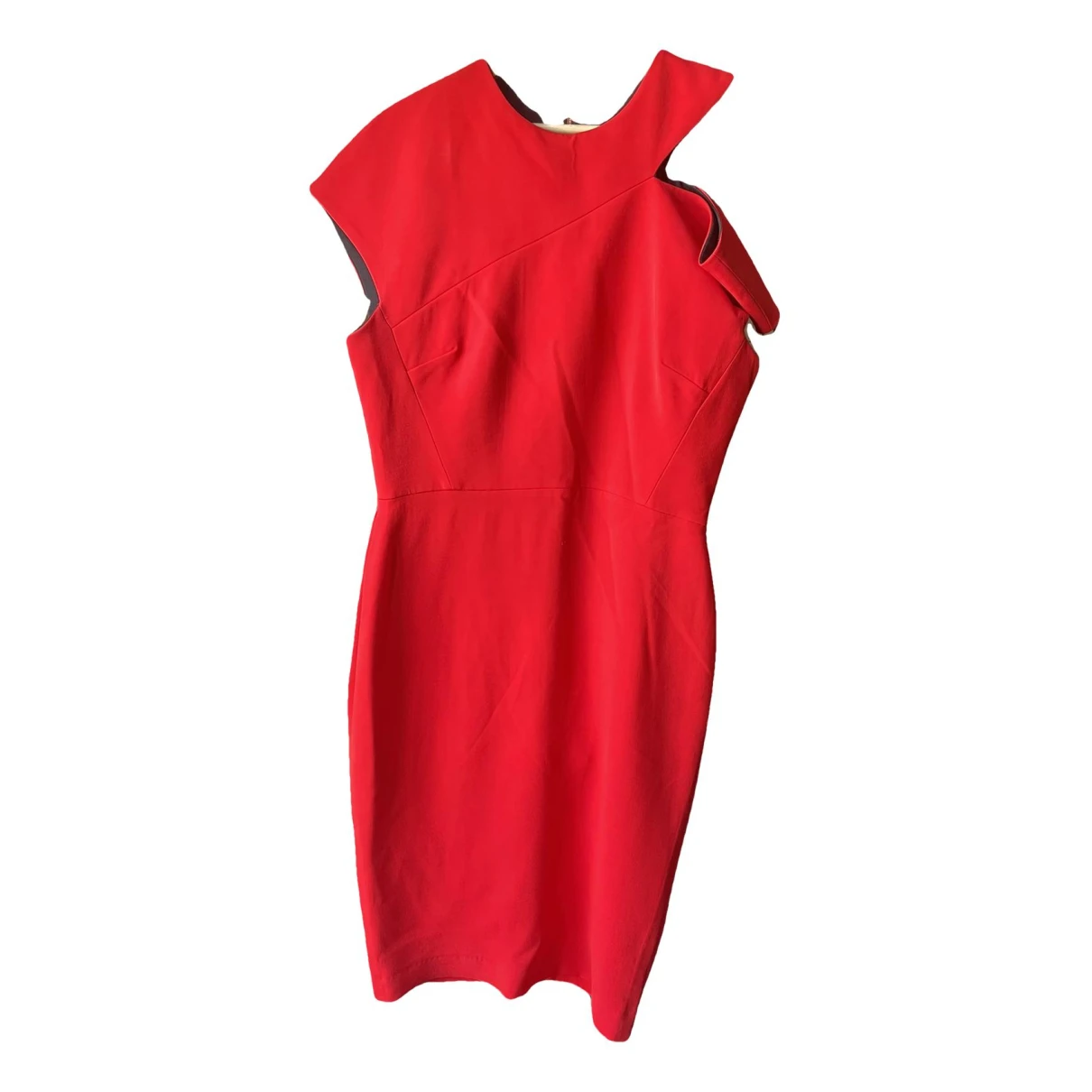 Pre-owned Victoria Beckham Wool Mid-length Dress In Red