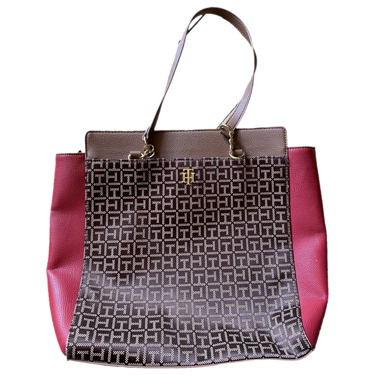 Pre-owned Tommy Hilfiger Cloth Handbag In Brown