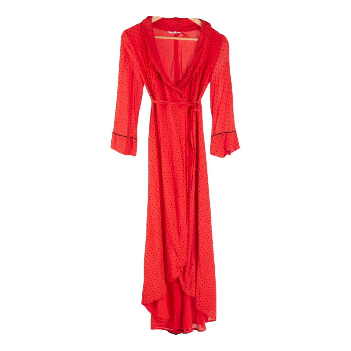 Pre-owned Ganni Maxi Dress In Red