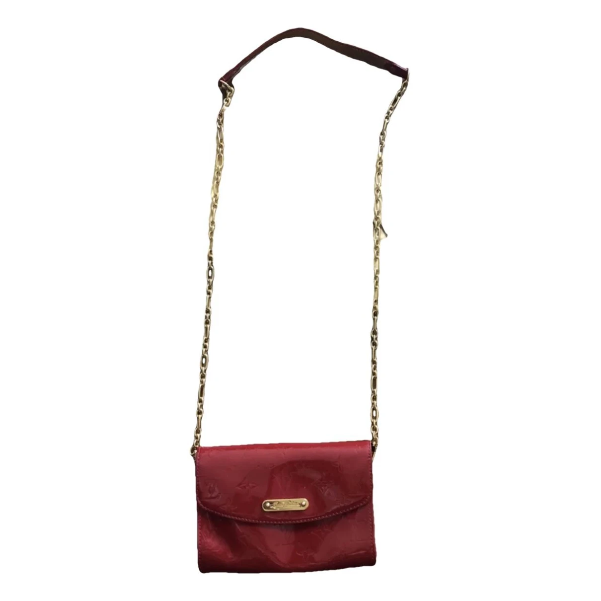 Pre-owned Louis Vuitton Bel Air Patent Leather Crossbody Bag In Red
