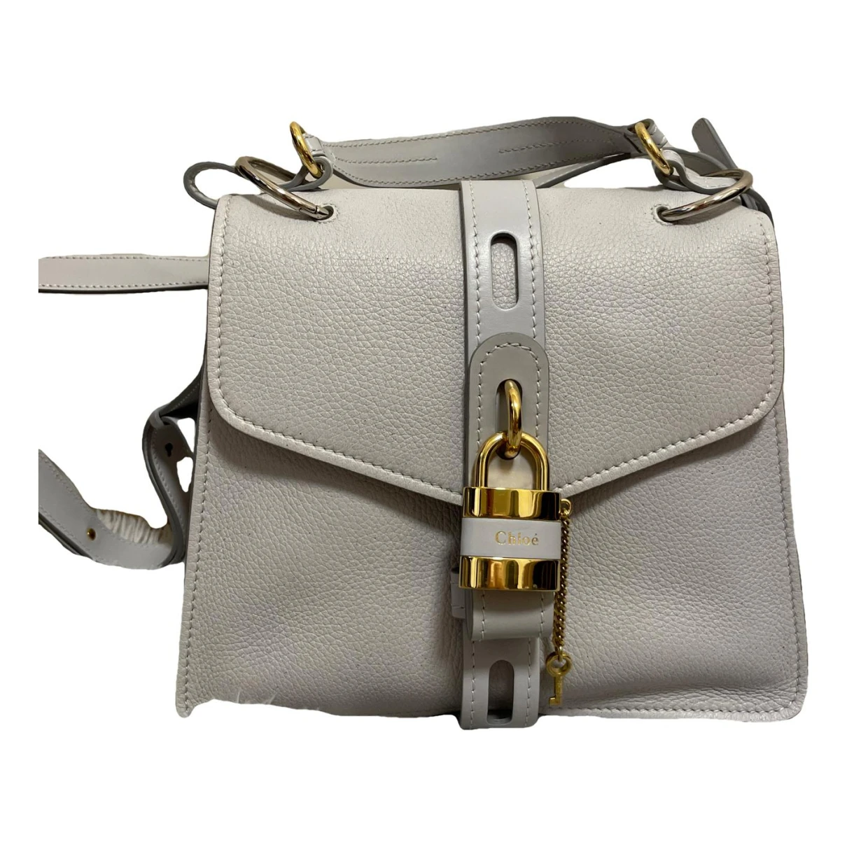 Pre-owned Chloé Aby Leather Handbag In Grey