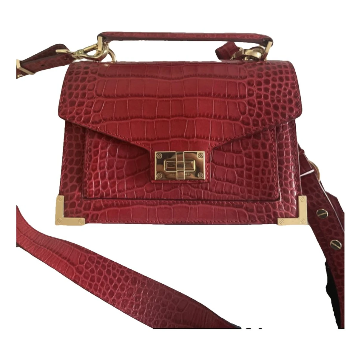 Pre-owned The Kooples Emily Leather Crossbody Bag In Red