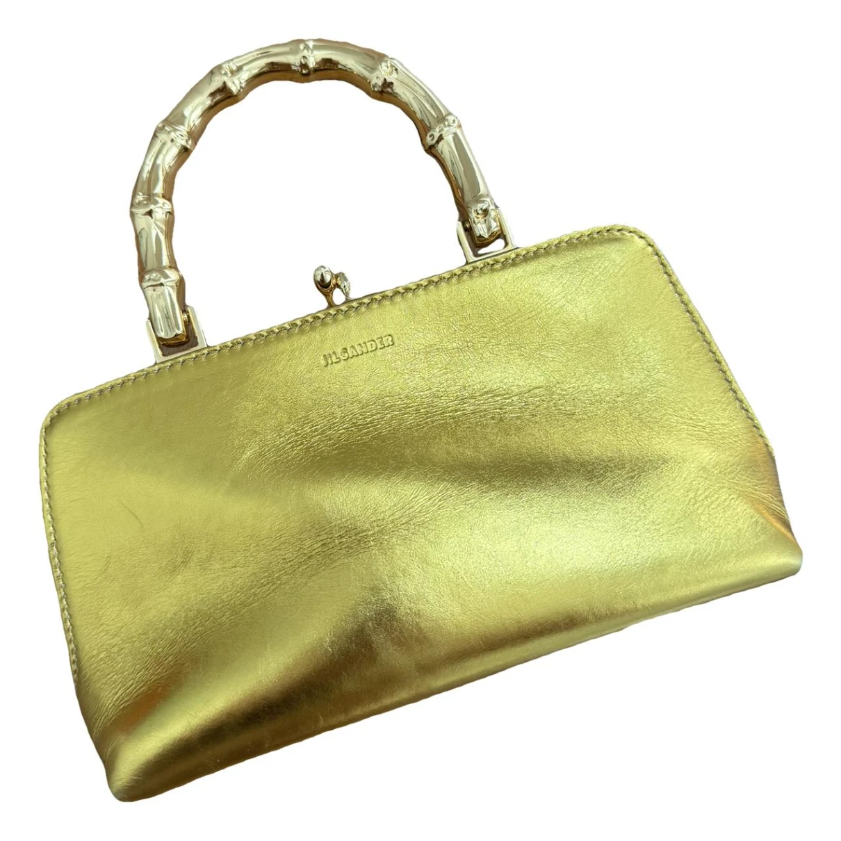 Pre-owned Jil Sander Goji Leather Handbag In Gold