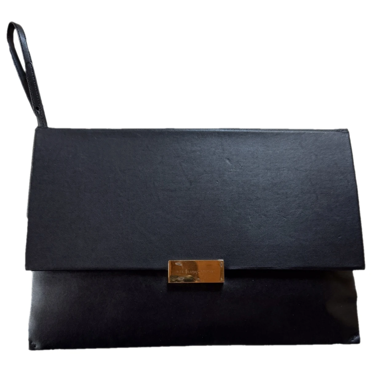 Pre-owned Stella Mccartney Leather Clutch Bag In Black