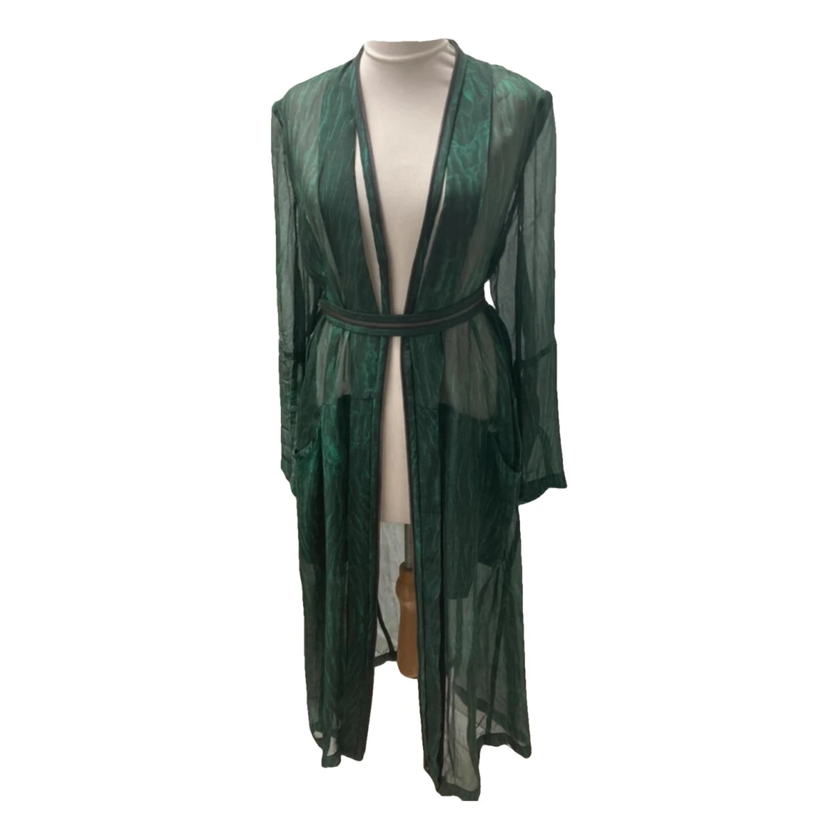 Pre-owned Ann Demeulemeester Silk Mid-length Dress In Green