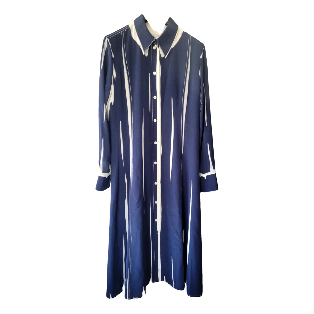 Pre-owned Paul Smith Silk Mid-length Dress In Blue