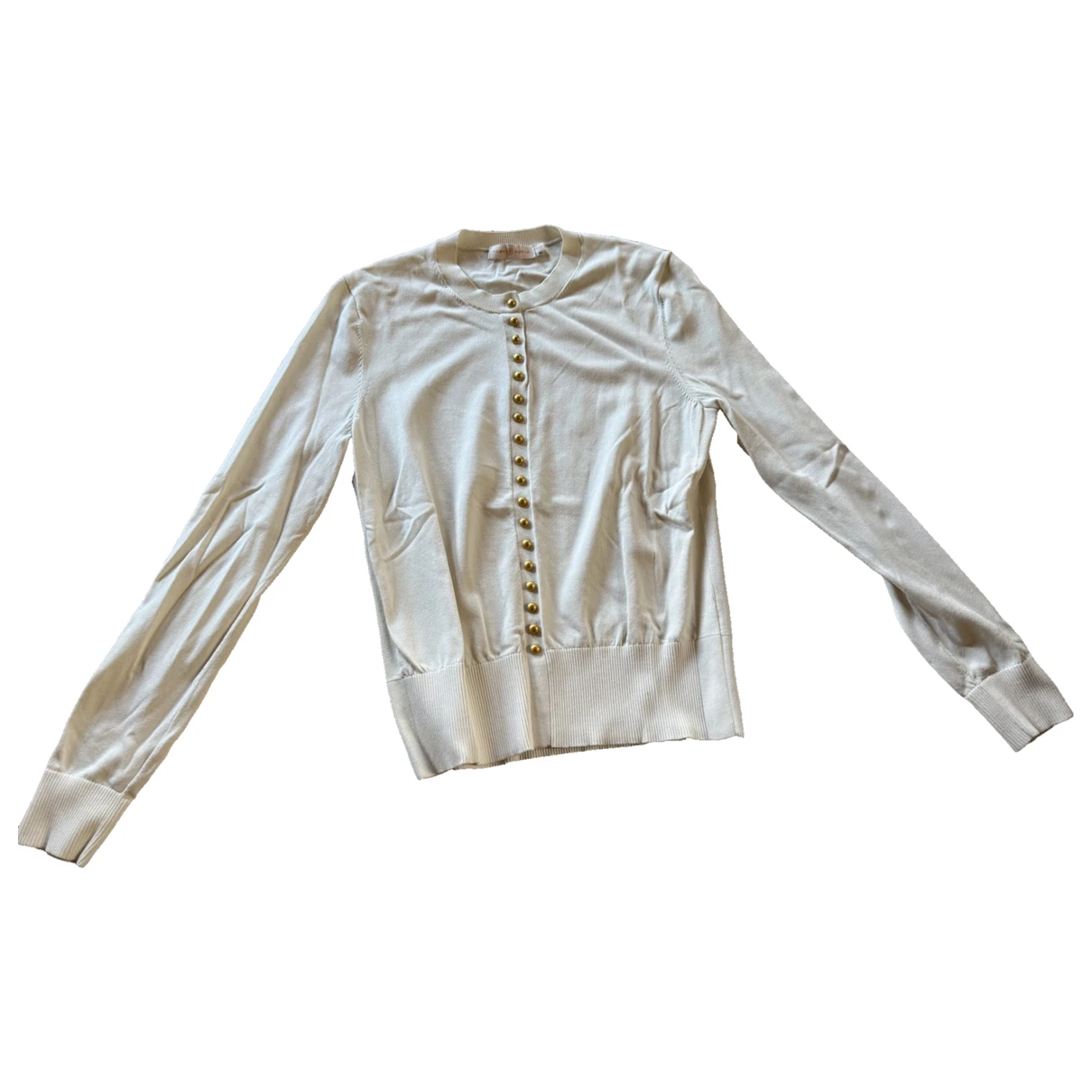 Pre-owned Tory Burch Cardigan In White