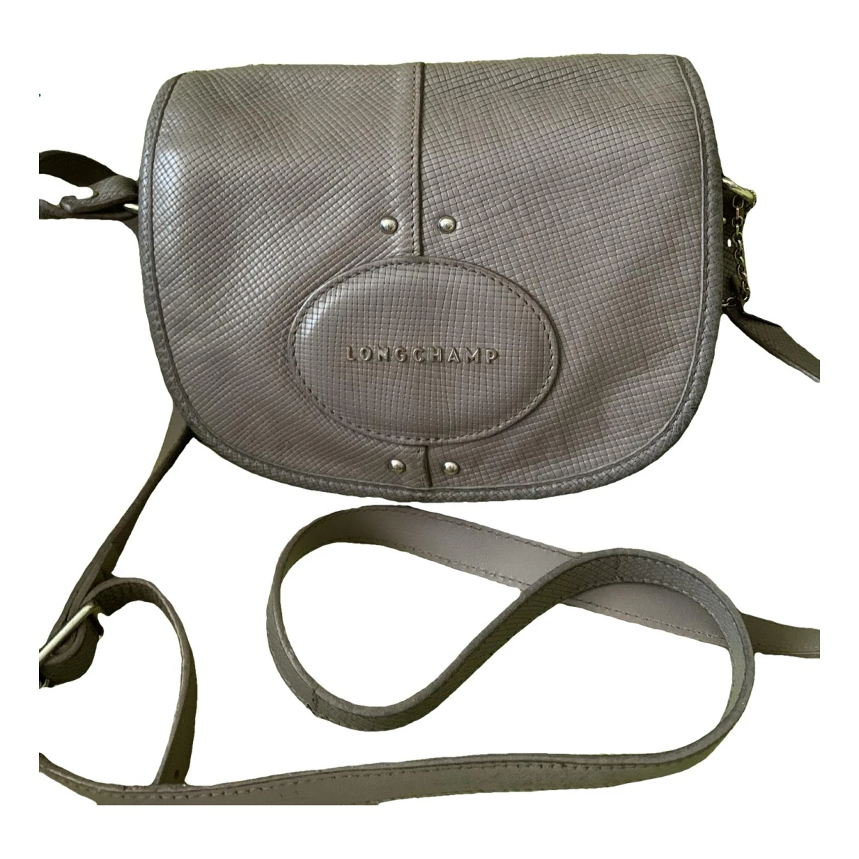 Pre-owned Longchamp Leather Crossbody Bag In Grey