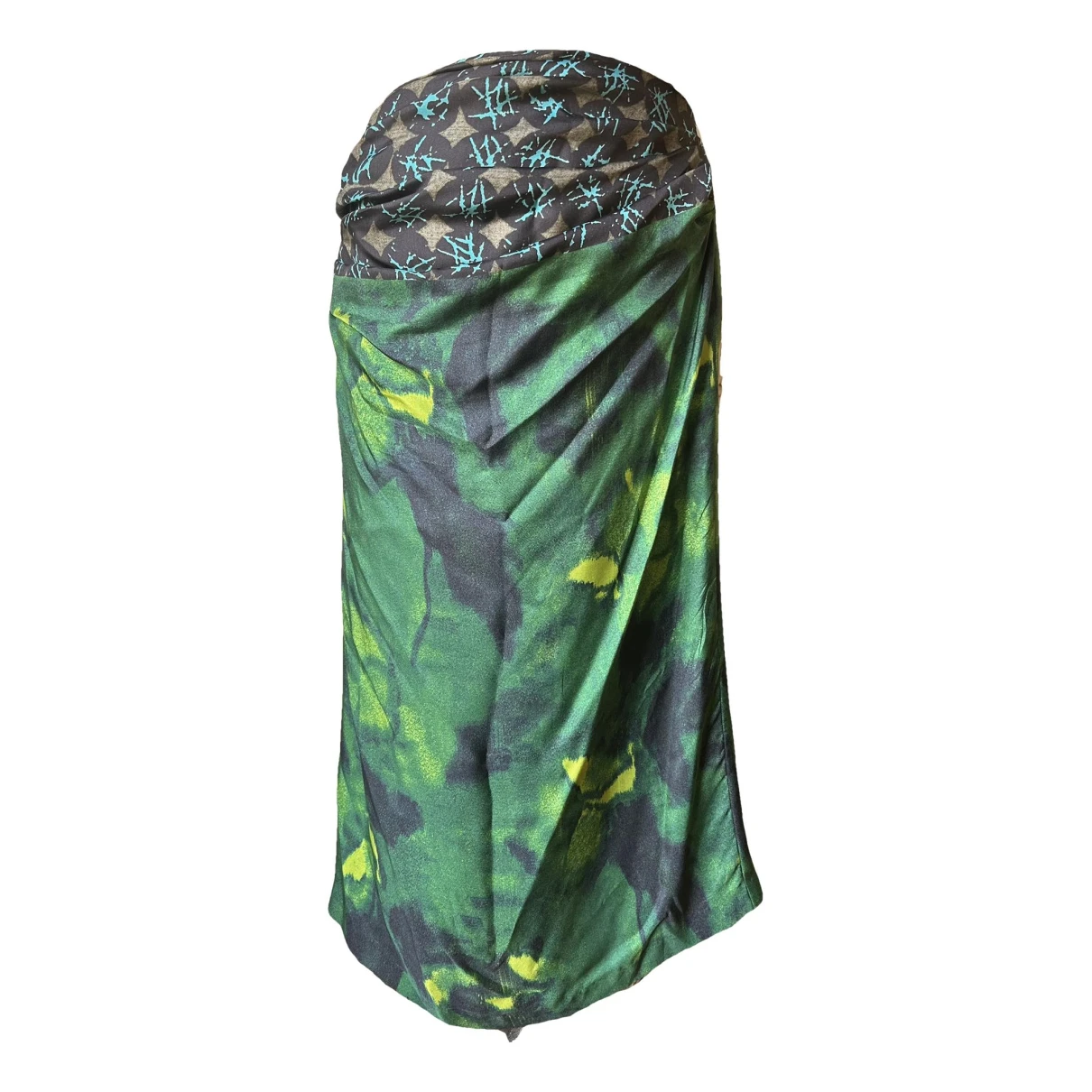 Pre-owned Dries Van Noten Silk Mid-length Skirt In Green