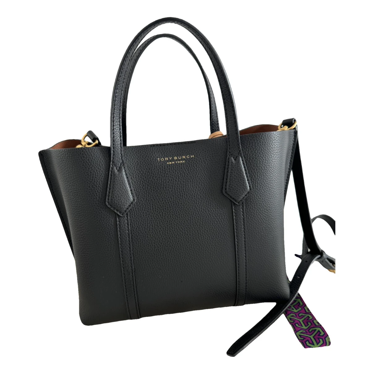 Pre-owned Tory Burch Leather Tote In Black