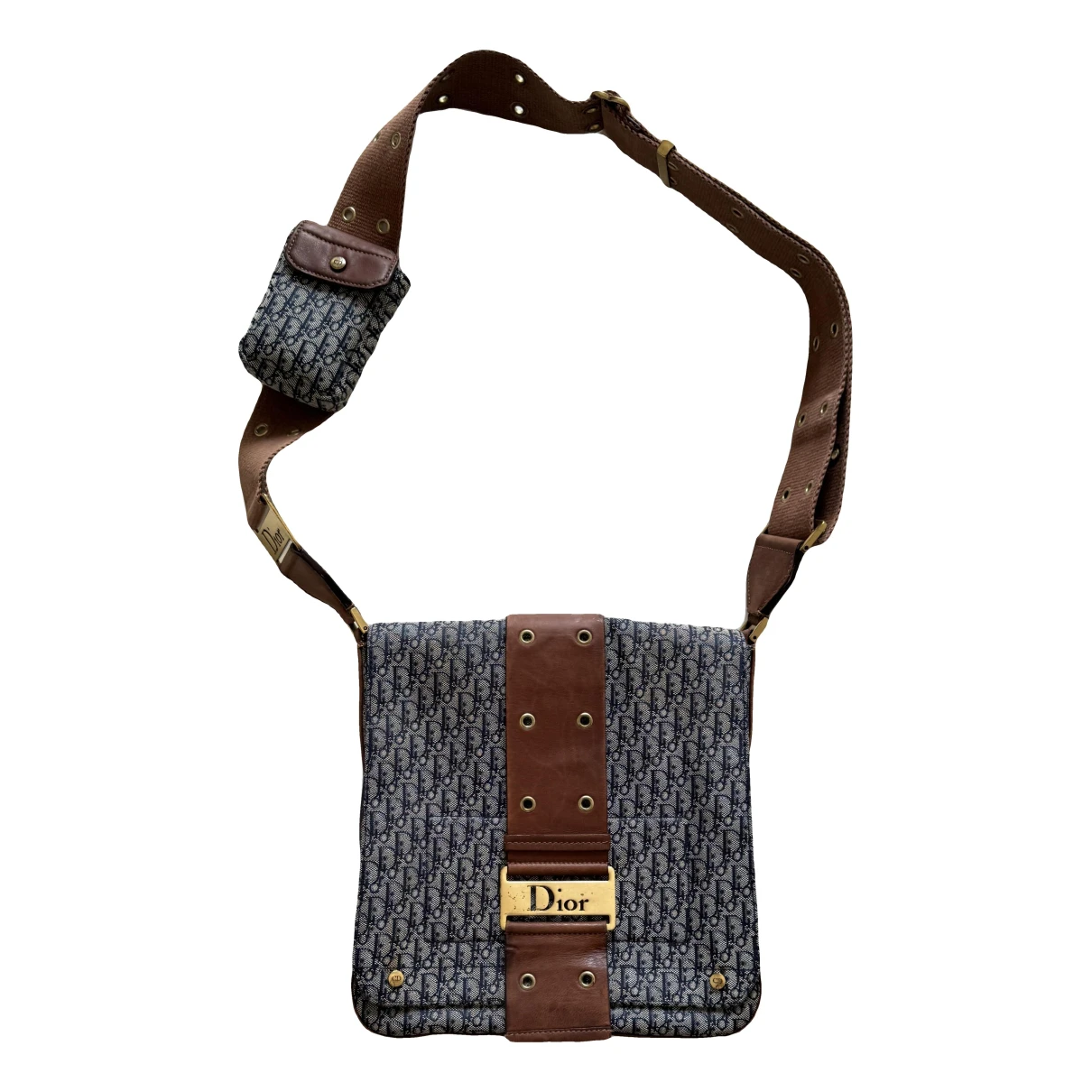 Pre-owned Dior Cloth Crossbody Bag In Brown