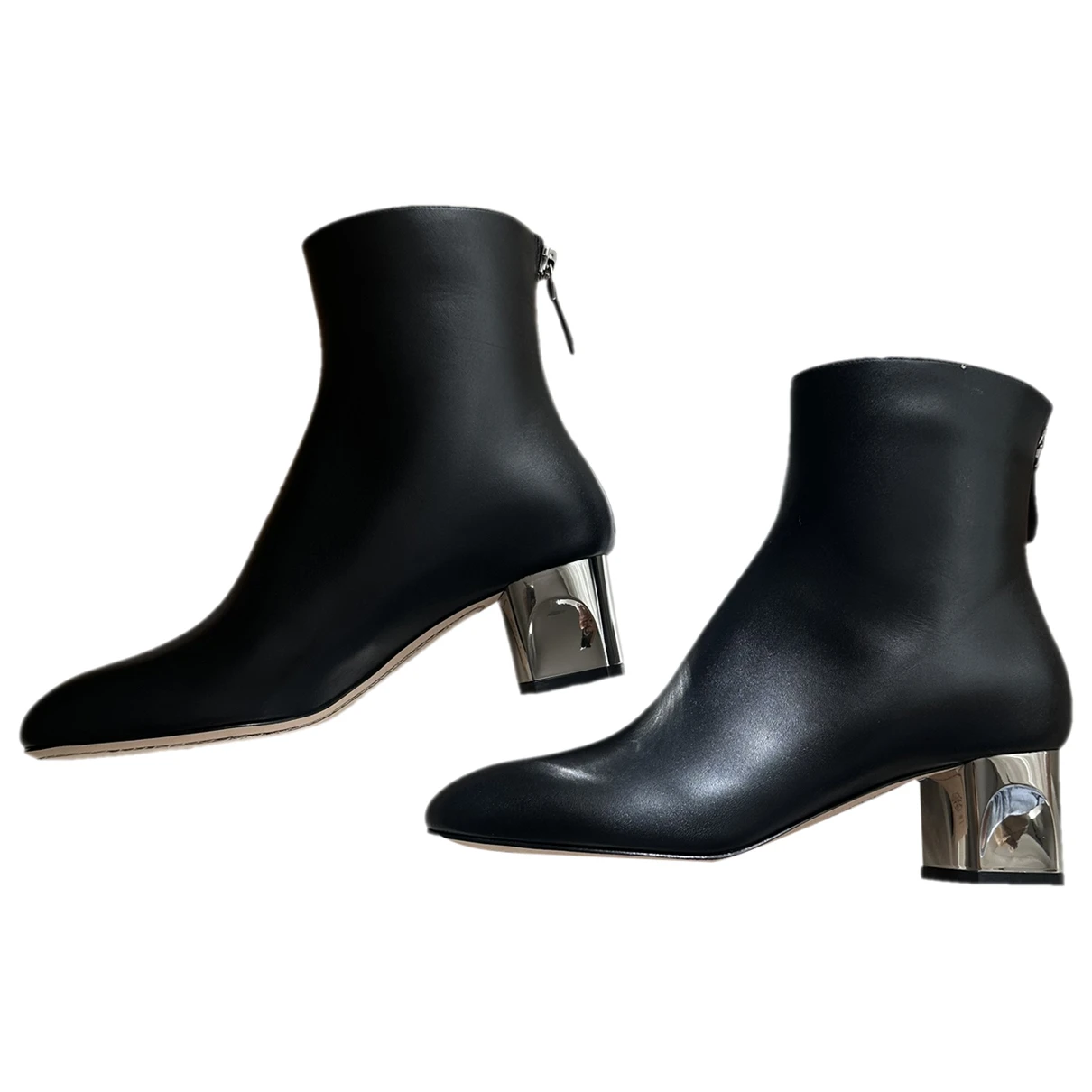 Pre-owned Alexander Mcqueen Leather Ankle Boots In Black