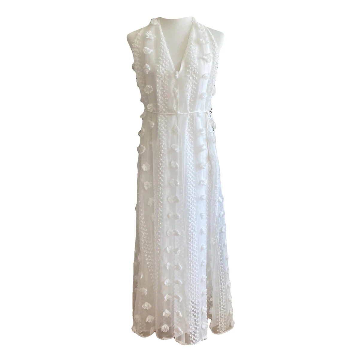 Pre-owned Massimo Dutti Maxi Dress In White